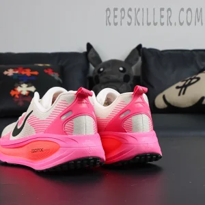 Nike Vomero 18 ‘Sail Hyper Pink’ rear angle showing heel cage and foam structure