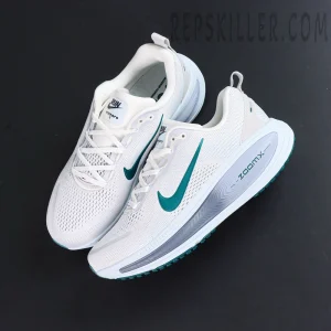 Nike Vomero 18 ‘Summit White Geode Teal’ bird’s-eye view with white laces and Swoosh on both sides