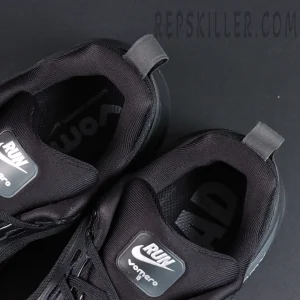 Nike Vomero 18 ‘Triple Black’ close-up showing branded insoles and internal sockliner material