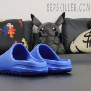 Yeezy Slides ‘Azure’ rear heel view showing clean sculpted back profile