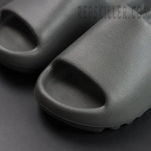 Yeezy Slides ‘Granite’ close-up of textured EVA foam upper