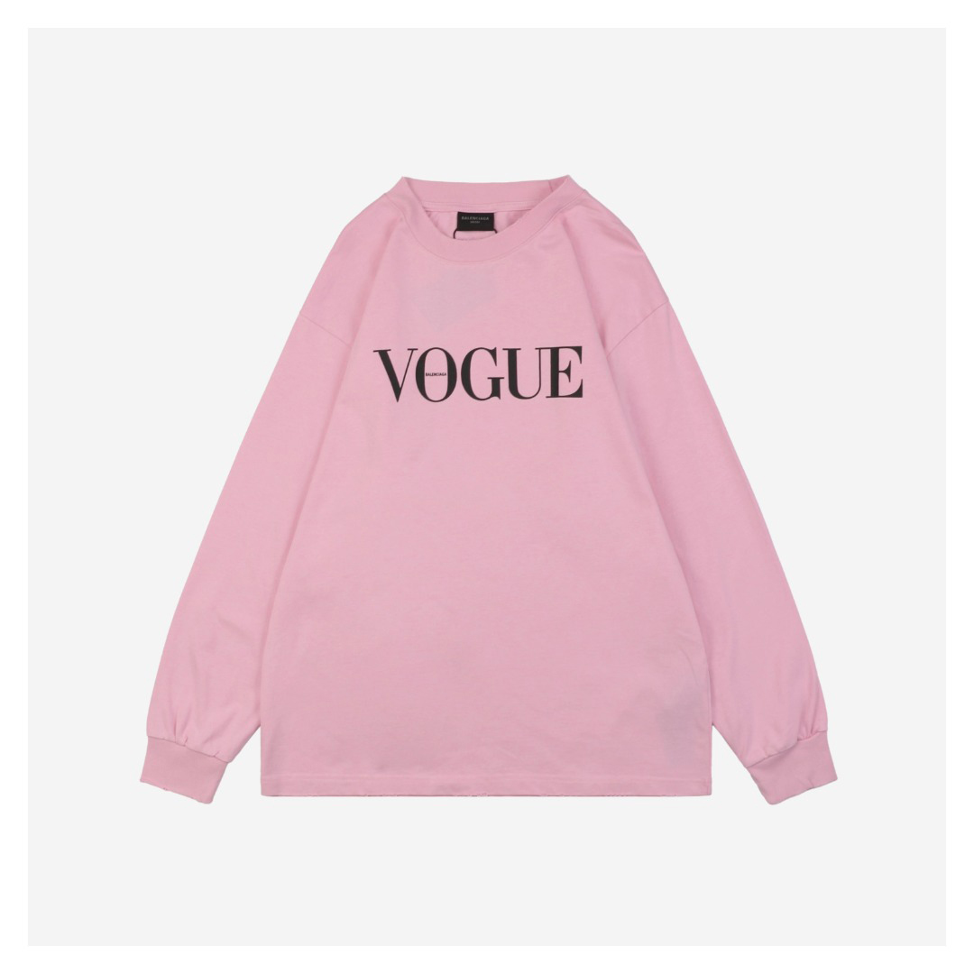 Balenciaga Vogue Graphic Print Shirt Pink