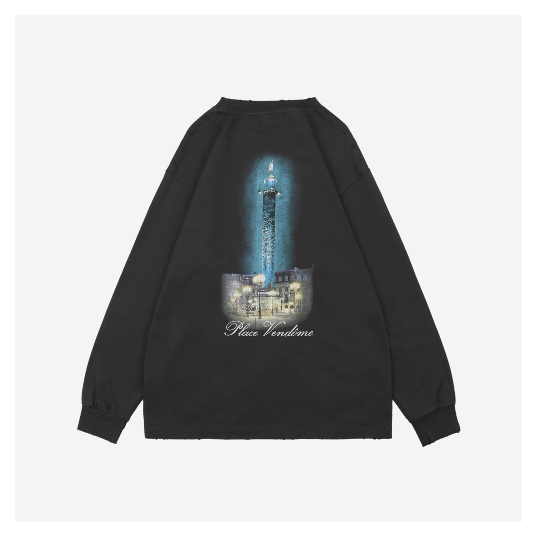 Balenciaga Vogue Graphic Print Shirt Black