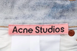 Acne Studios Destroyed Trompe-l’œil Denim Pants Logo tag