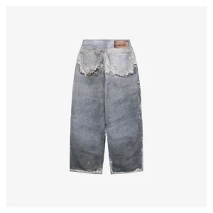 Acne Studios Destroyed Trompe-l’œil Denim Pants Back side