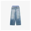 Acne Studios Double-Waist Printed Fake Denim Pants