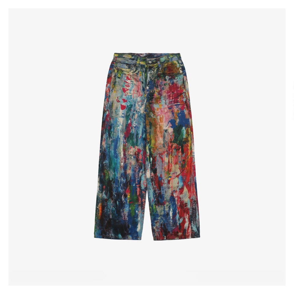 Acne Studios Oil-Paint Effect Denim Pants