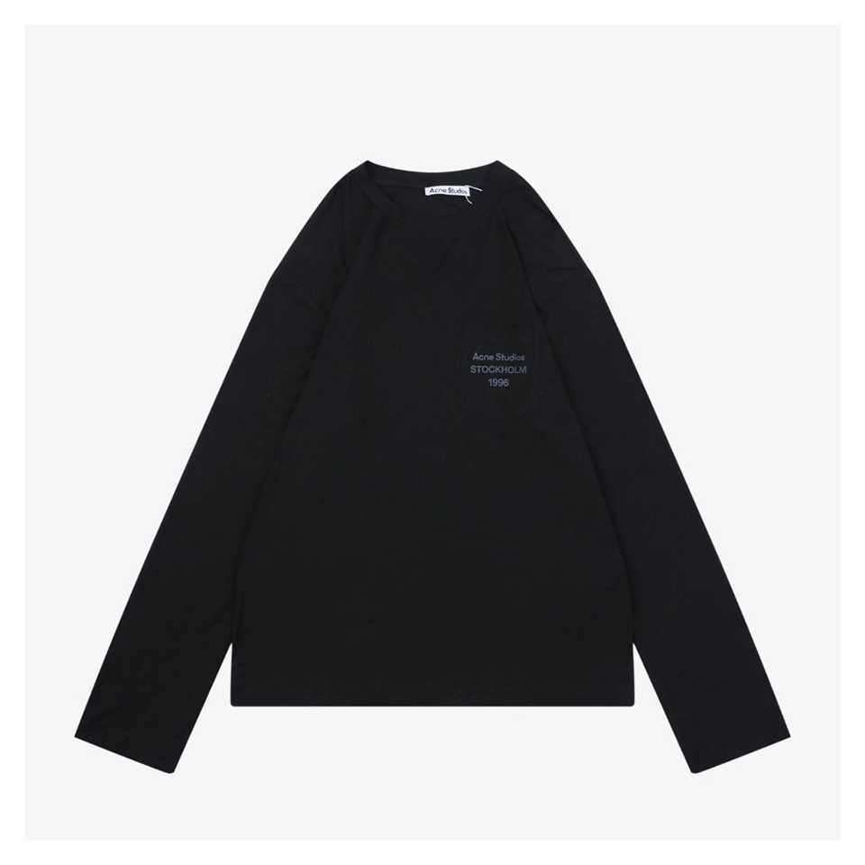 Acne Studios Pocket Logo Print Shirt Black