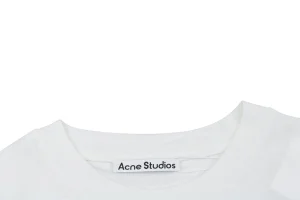 Acne Studios Pocket Logo Print Shirt White Neckline
