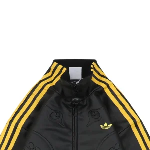 Adidas Faux Leather Embossed Track Jacket