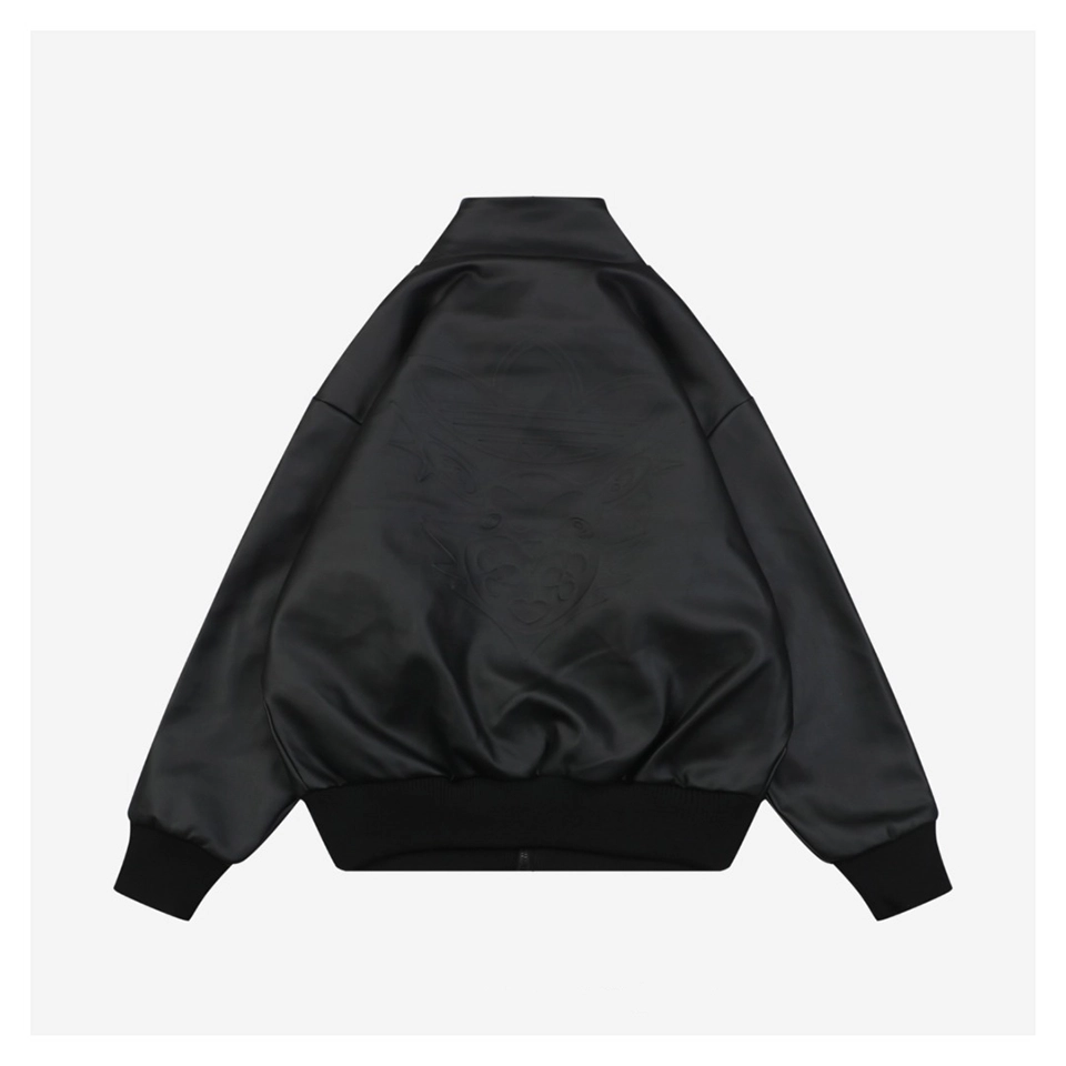 Adidas Faux Leather Embossed Track Jacket Back side