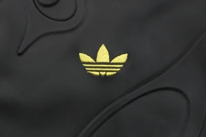 Adidas Faux Leather Embossed Track Jacket Logo