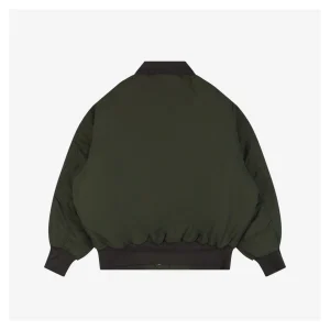 Adidas Three-Stripes Padded Flight Jacket Olive Green Back side