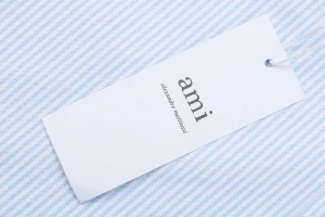 Ami Heart Embroidered Striped Shirt Logo tag