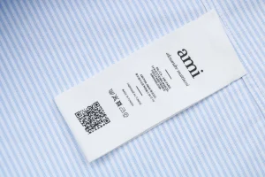 Ami Heart Embroidered Striped Shirt Logo tag