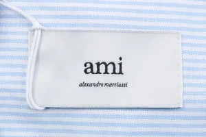 Ami Heart Embroidered Striped Shirt Logo tag