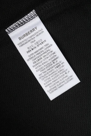 BBry Check Logo Patchwork Crewneck Sweatshirt Black Wash tag