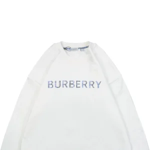 BBry Check Logo Patchwork Crewneck Sweatshirt White