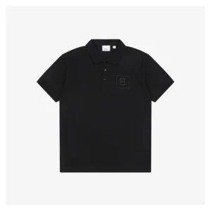BBry Embroidered Box B Logo Polo T-shirt Black