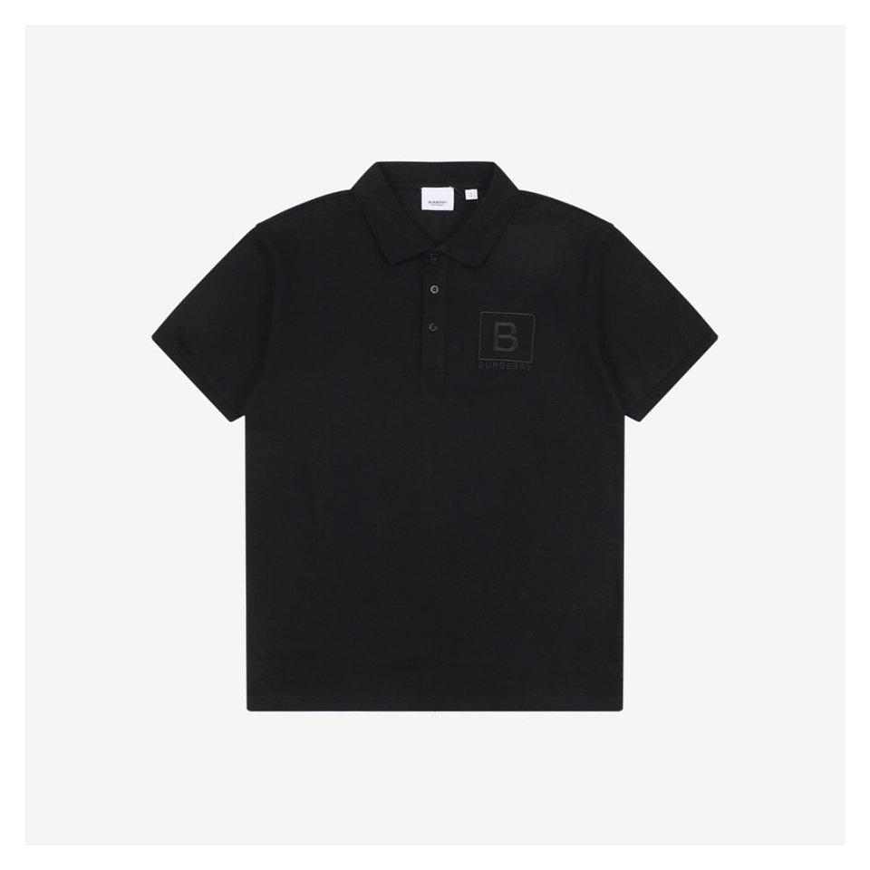 BBry Embroidered Box B Logo Polo T-shirt Black