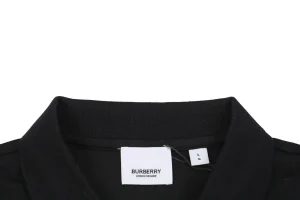 BBry Embroidered Box B Logo Polo T-shirt Black Neckline