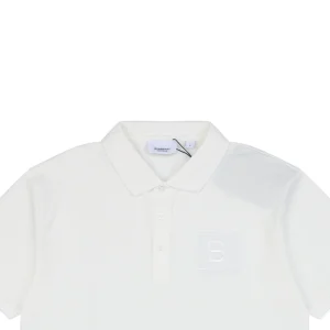 BBry Embroidered Box B Logo Polo T-shirt White