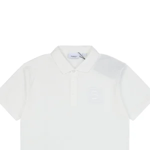 BBry Embroidered Box B Logo Polo T-shirt White