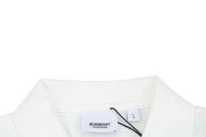 BBry Embroidered Box B Logo Polo T-shirt White Neckline