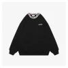 BBry Plaid Collar Logo Embroidered Crewneck Sweatshirt (Black/White)
