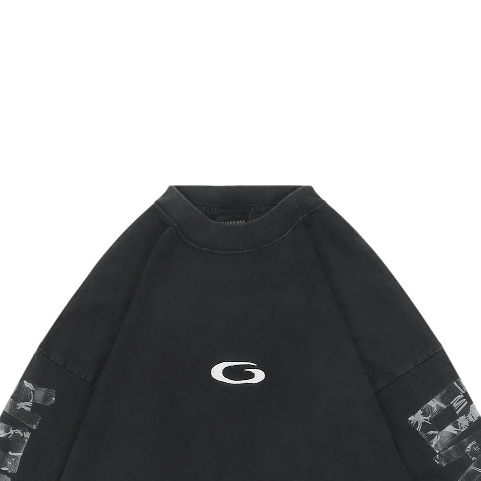 Balenciaga G Logo Arm Tape Print Shirt