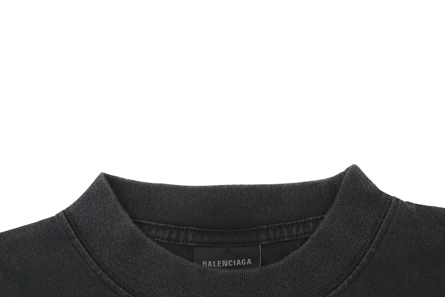 Balenciaga G Logo Arm Tape Print Shirt Neckline
