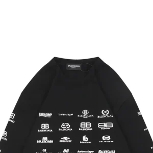 Balenciaga Multilogo Graphic Shirt Black