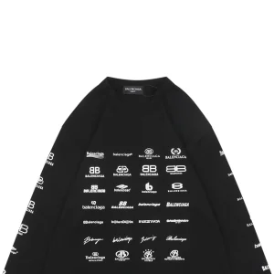 Balenciaga Multilogo Graphic Shirt Black