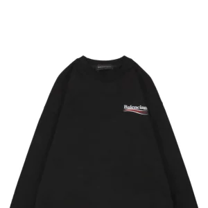 Balenciaga Political Wave Logo Crewneck Sweatshirt Black