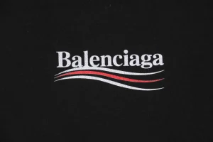 Balenciaga Political Wave Logo Crewneck Sweatshirt Black Front side Print