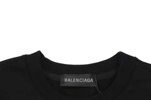 Balenciaga Political Wave Logo Crewneck Sweatshirt Black Neckline