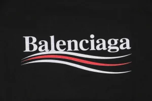 Balenciaga Political Wave Logo Crewneck Sweatshirt Black Back side Print