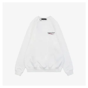 Balenciaga Political Wave Logo Crewneck Sweatshirt White Front side