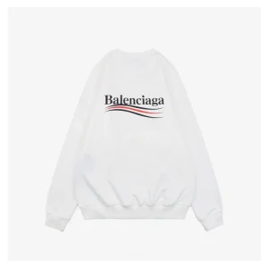 Balenciaga Political Wave Logo Crewneck Sweatshirt White Back side