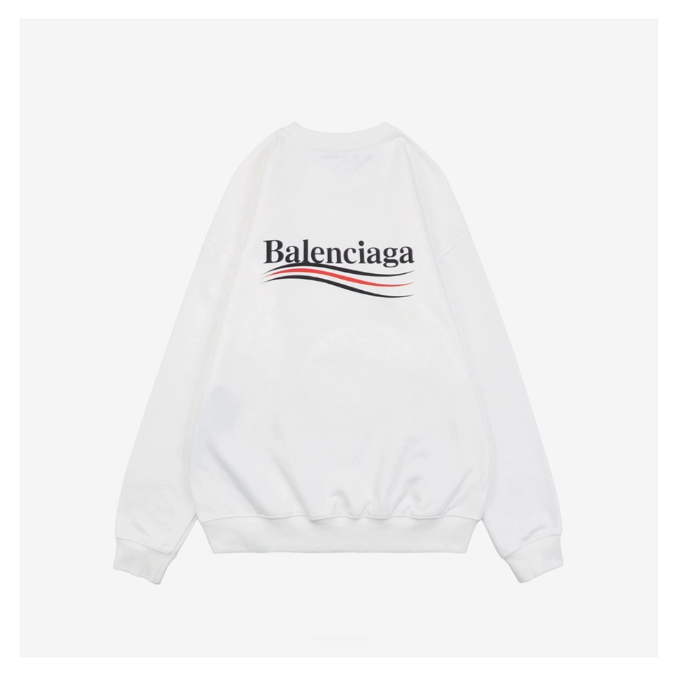 Balenciaga Political Wave Logo Crewneck Sweatshirt White Back side