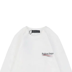 Balenciaga Political Wave Logo Crewneck Sweatshirt White