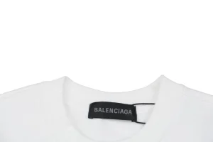 Balenciaga Political Wave Logo Crewneck Sweatshirt White Neckline