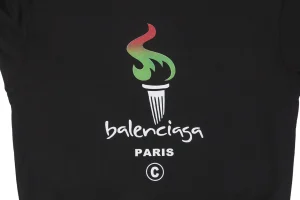 Balenciaga Torch Logo Crewneck Shirt Logo Print