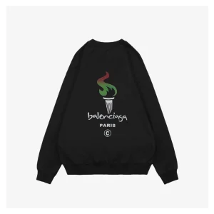Balenciaga Torch Logo Crewneck Shirt Black Back side
