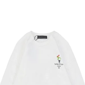 Balenciaga Torch Logo Crewneck Shirt White