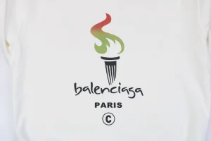 Balenciaga Torch Logo Crewneck Shirt Logo Print