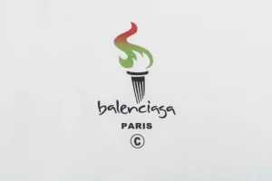 Balenciaga Torch Logo Crewneck Shirt Logo Print