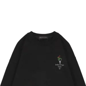 Balenciaga Torch Logo Crewneck Shirt Black