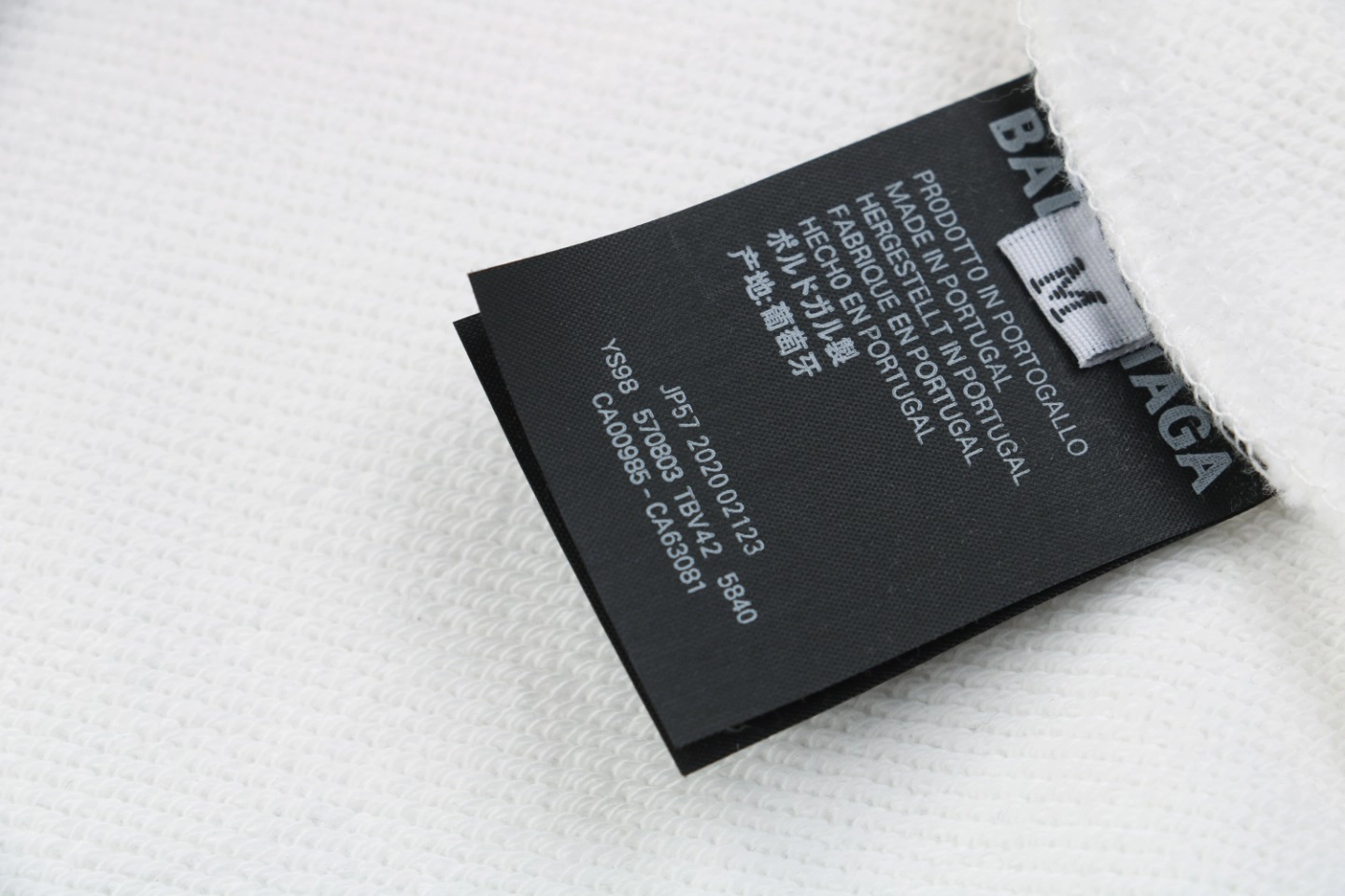 Balenciaga Vertical Multilogo Embroidered Crewneck Shirt White Wash tag