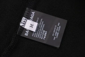 Balenciaga Vertical Multilogo Embroidered Crewneck Shirt Black Wash tag